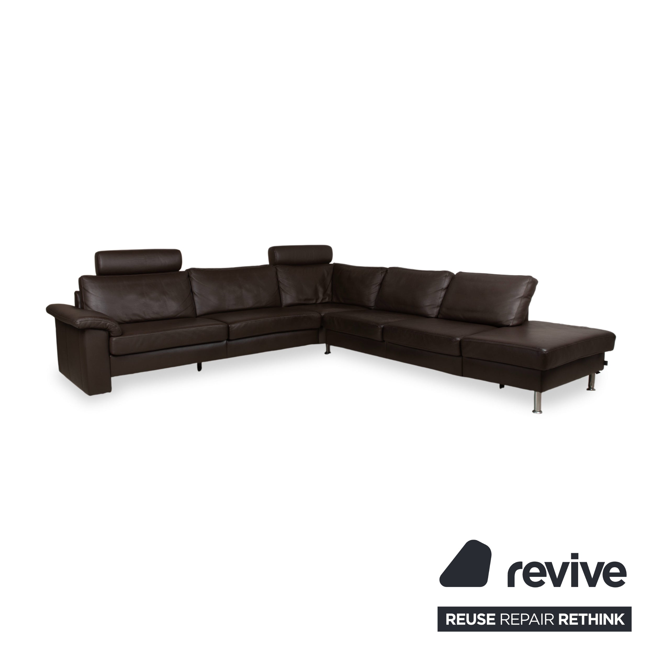 Ewald Schillig Concept Plus Leder Ecksofa Braun Sofa Couch manuelle Funktion Kopfstützen