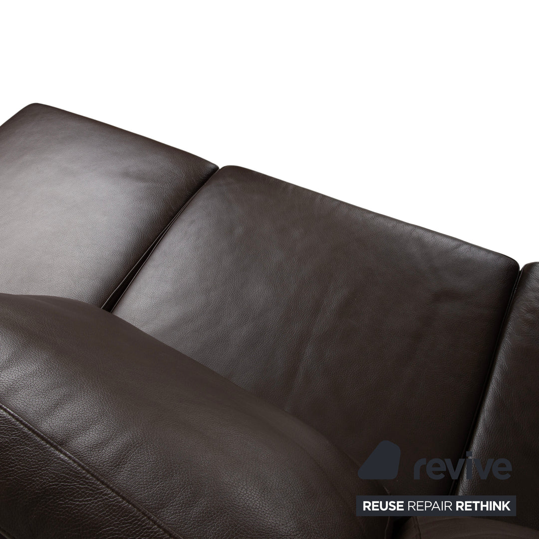 Ewald Schillig Concept Plus Leder Ecksofa Braun Sofa Couch manuelle Funktion Kopfstützen