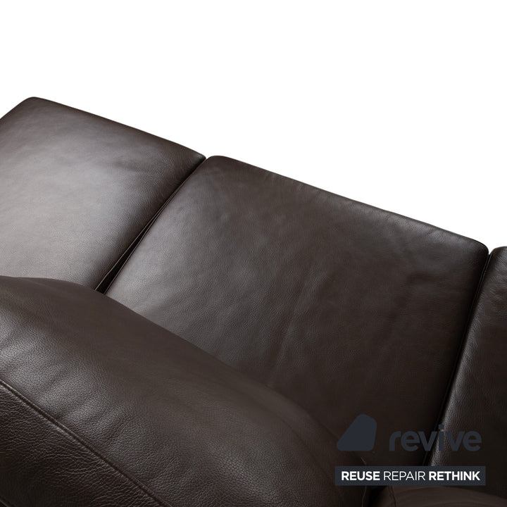 Ewald Schillig Concept Plus Leder Ecksofa Braun Sofa Couch manuelle Funktion Kopfstützen