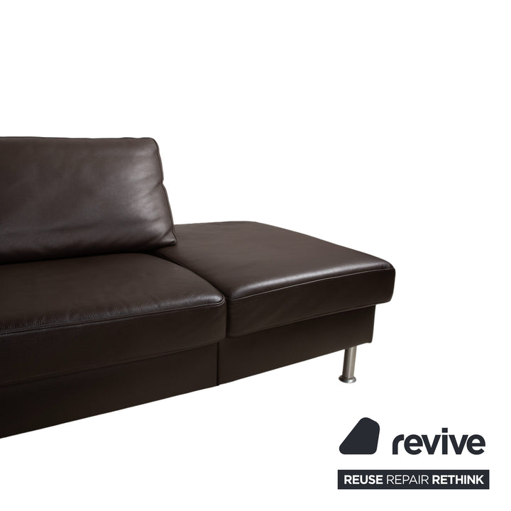 Ewald Schillig Concept Plus Leder Ecksofa Braun Sofa Couch manuelle Funktion Kopfstützen