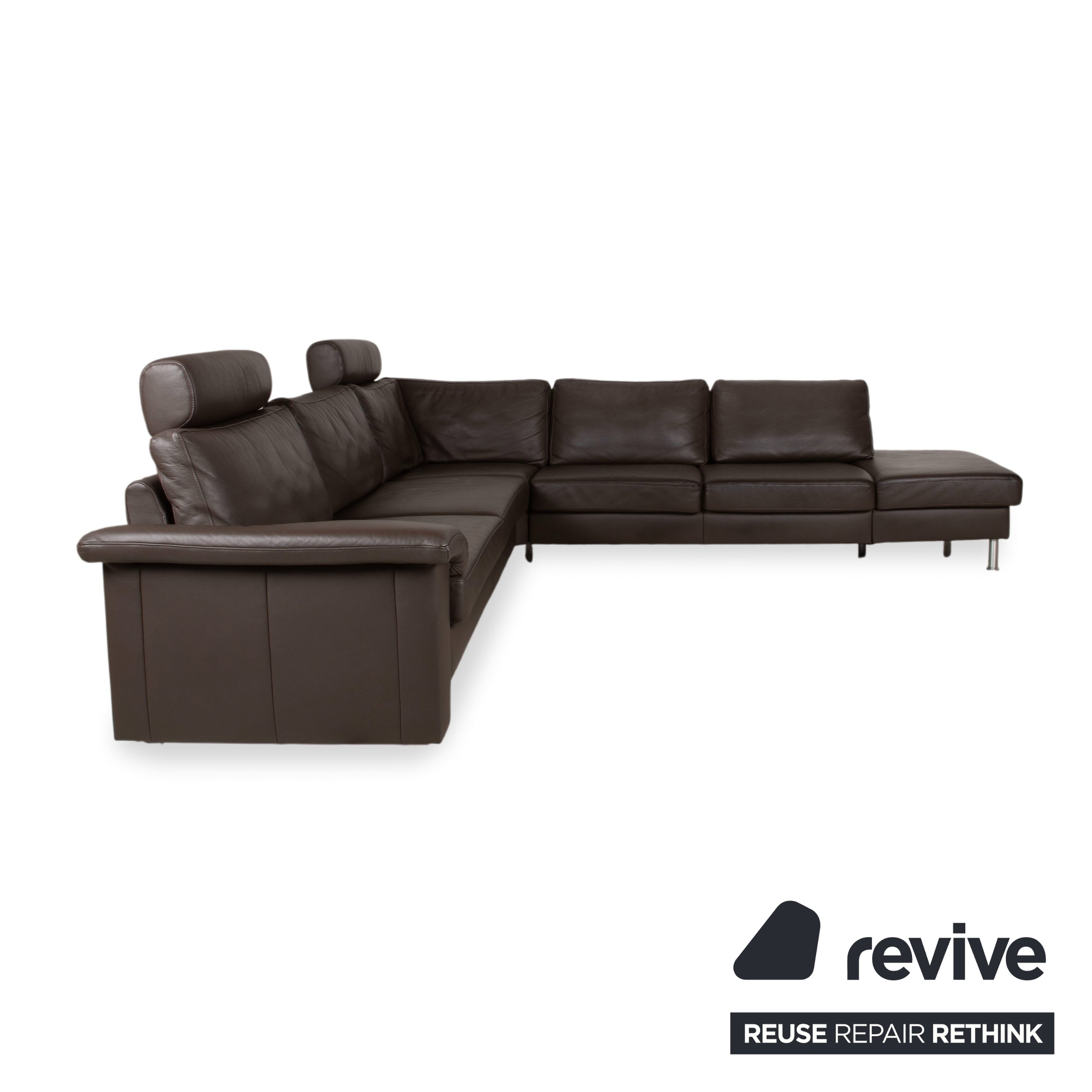 Ewald Schillig Concept Plus Leder Ecksofa Braun Sofa Couch manuelle Funktion Kopfstützen