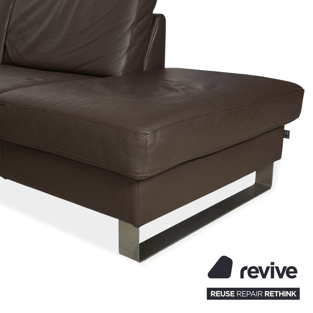 Ewald Schillig Concept Plus Leather Corner Sofa Brown Sofa Couch