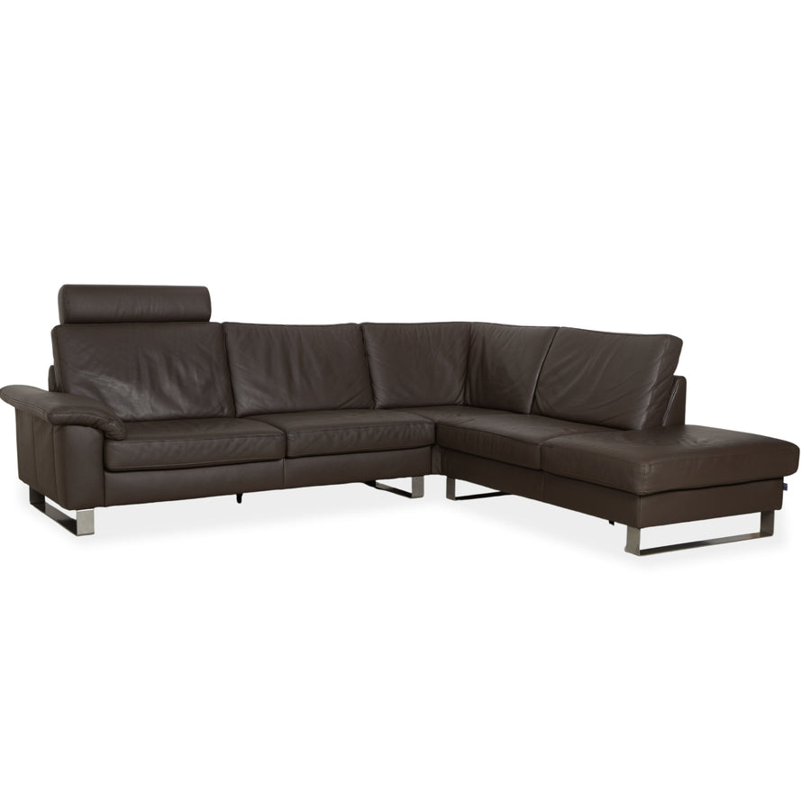 Ewald Schillig Concept Plus Leather Corner Sofa Brown Sofa Couch