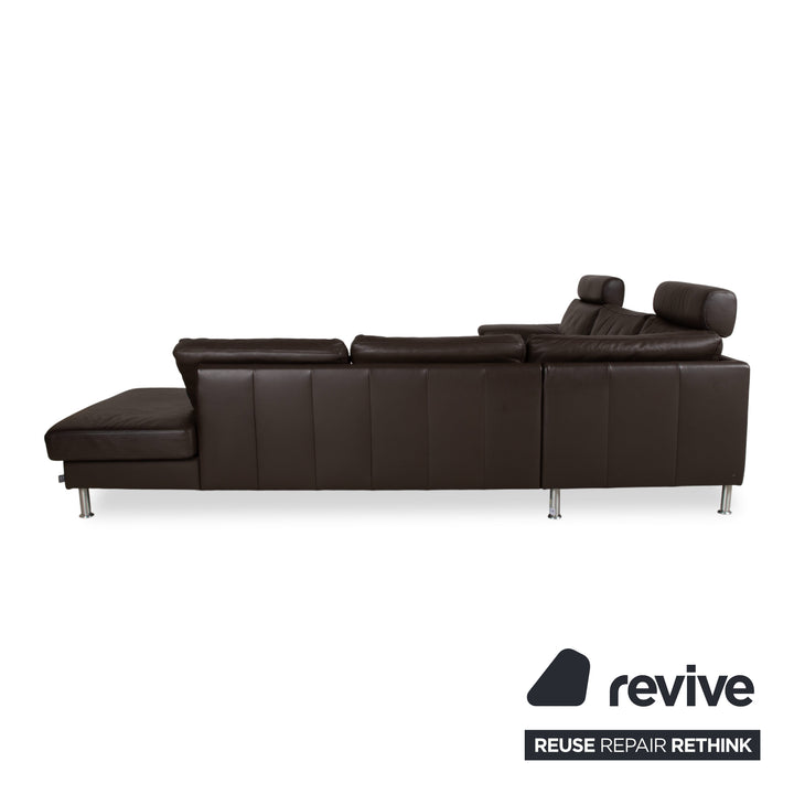 Ewald Schillig Concept Plus Leder Ecksofa Braun Sofa Couch manuelle Funktion Kopfstützen