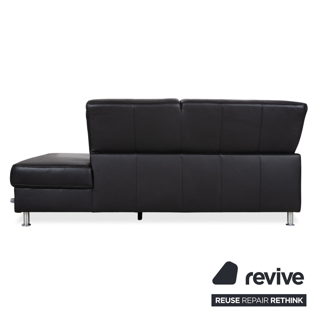 Ewald Schillig Concept Plus Leder Ecksofa Schwarz Sofa Couch manuelle Funktion Kopfstützen