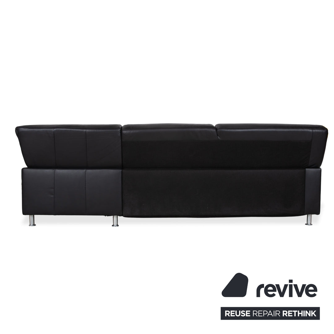 Ewald Schillig Concept Plus Leder Ecksofa Schwarz Sofa Couch manuelle Funktion Kopfstützen