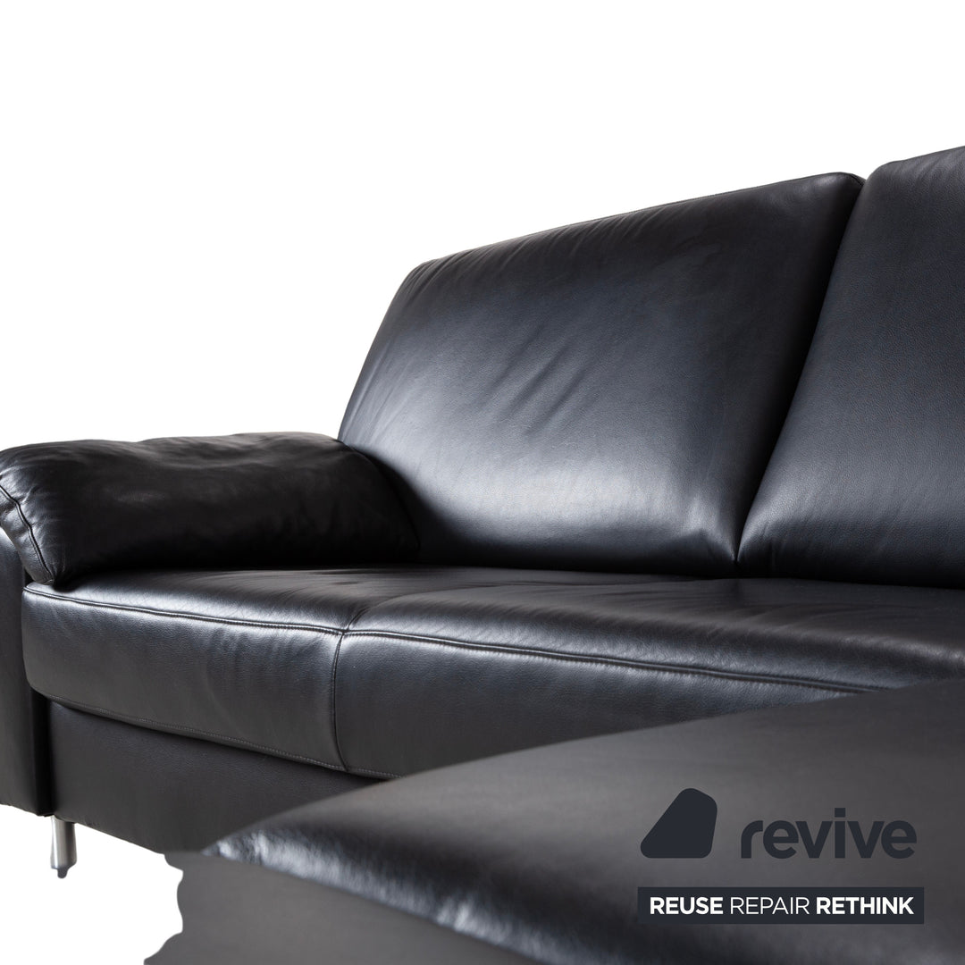 Ewald Schillig Concept Plus Leder Ecksofa Schwarz Sofa Couch manuelle Funktion Kopfstützen