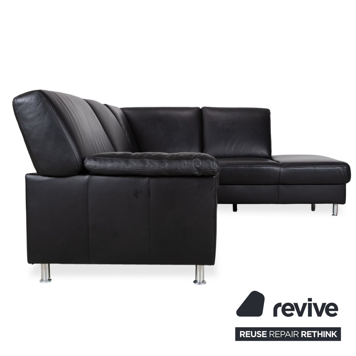 Ewald Schillig Concept Plus Leder Ecksofa Schwarz Sofa Couch manuelle Funktion Kopfstützen