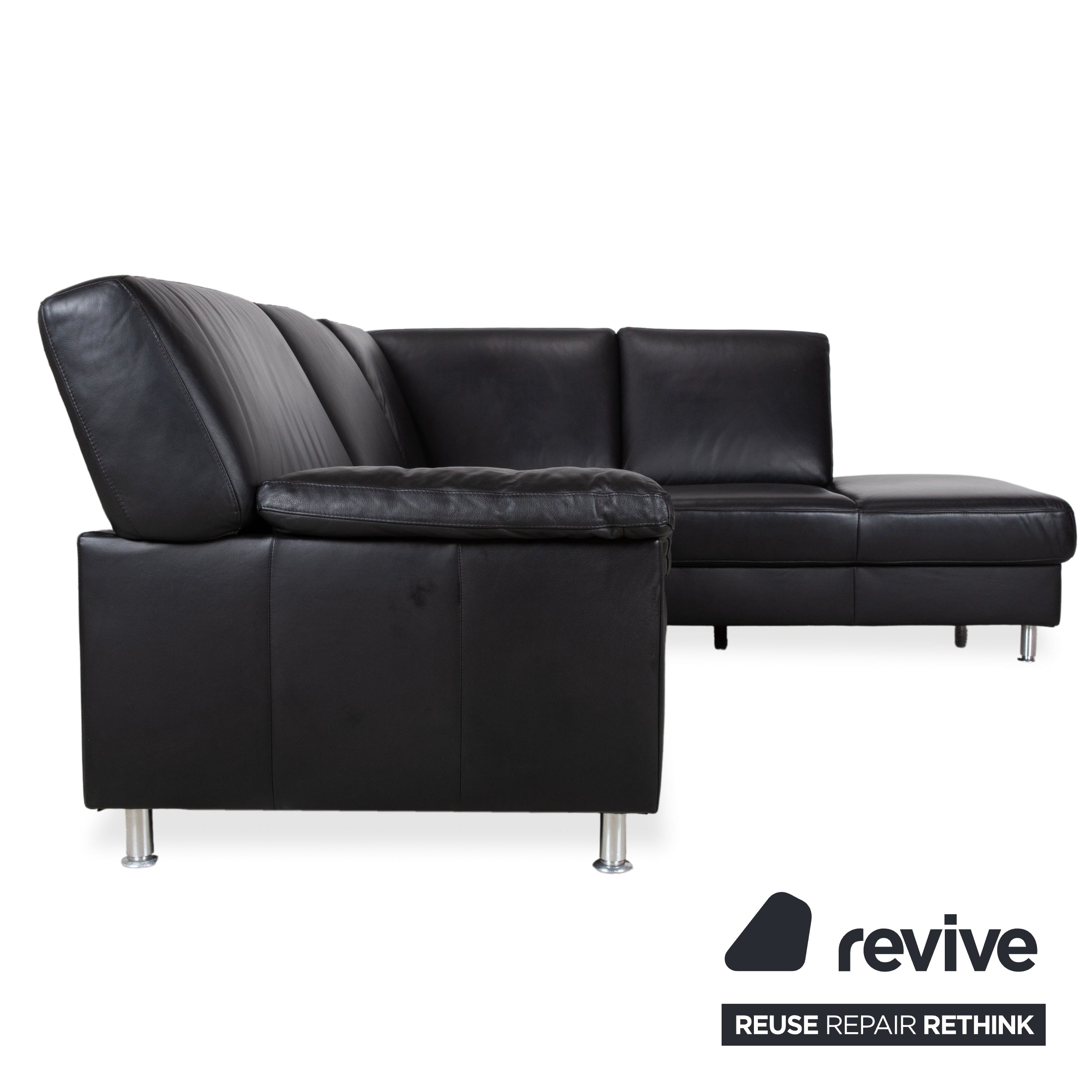 Ewald Schillig Concept Plus Leder Ecksofa Schwarz Sofa Couch manuelle Funktion Kopfstützen