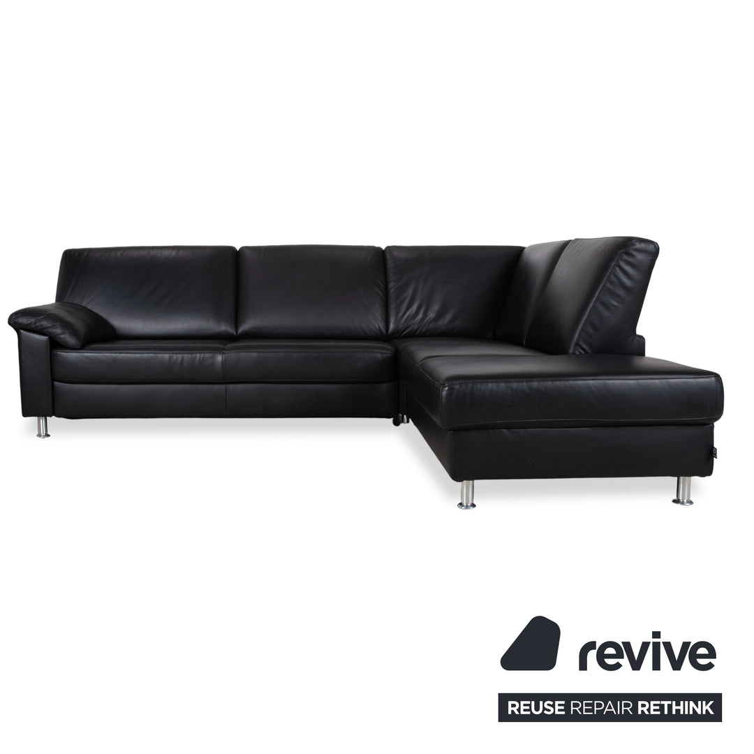 Ewald Schillig Concept Plus Leder Ecksofa Schwarz Sofa Couch manuelle Funktion Kopfstützen