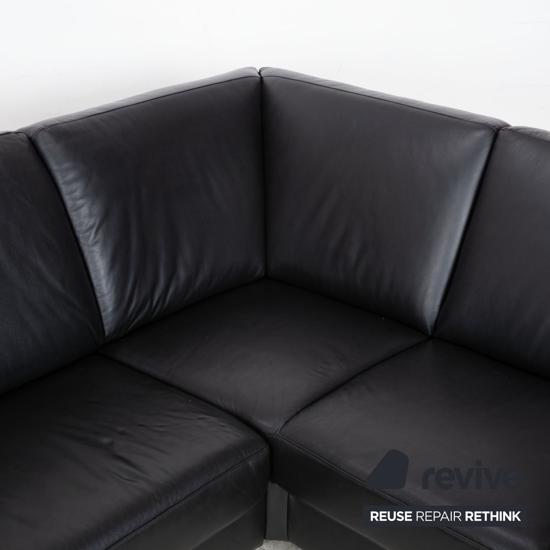 Ewald Schillig Concept Plus Leder Ecksofa Schwarz Sofa Couch manuelle Funktion Kopfstützen
