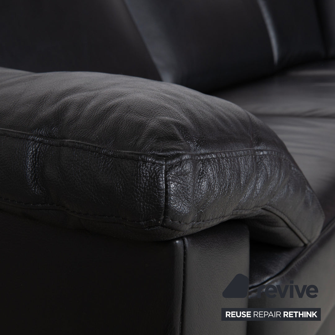 Ewald Schillig Concept Plus Leder Ecksofa Schwarz Sofa Couch manuelle Funktion Kopfstützen