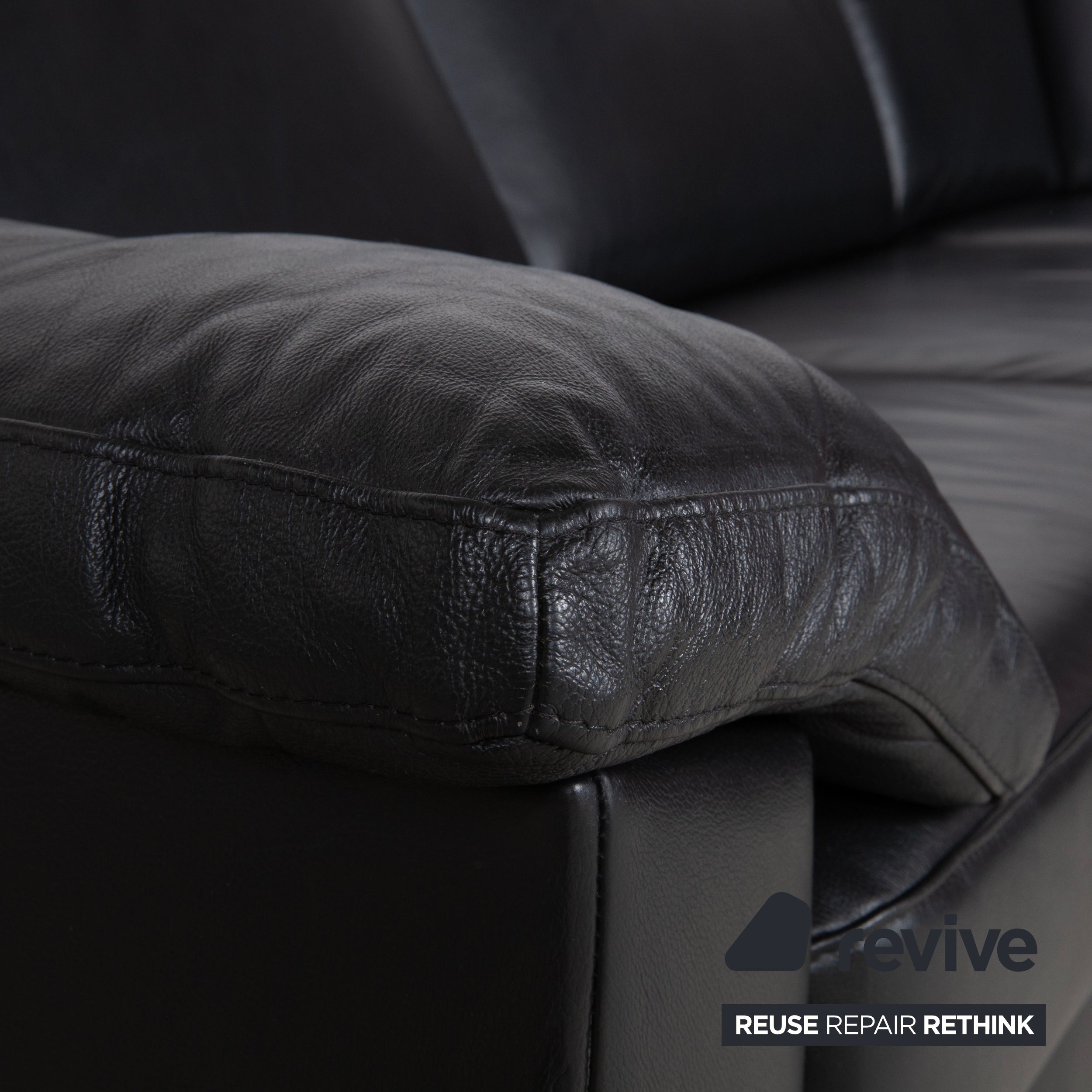 Ewald Schillig Concept Plus Leder Ecksofa Schwarz Sofa Couch manuelle Funktion Kopfstützen