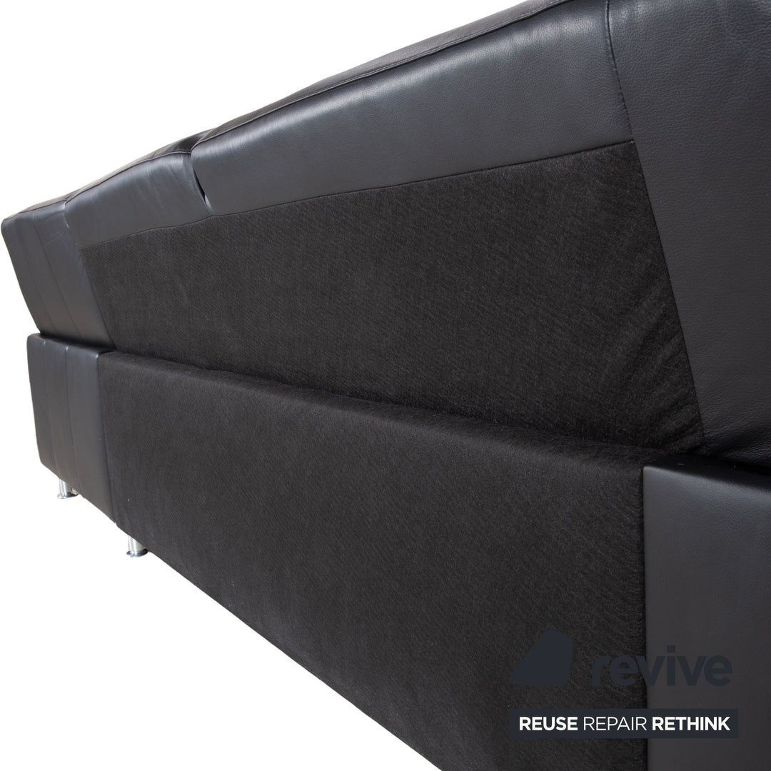 Ewald Schillig Concept Plus Leder Ecksofa Schwarz Sofa Couch manuelle Funktion Kopfstützen