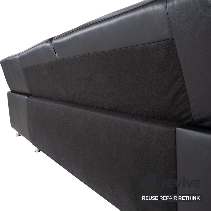 Ewald Schillig Concept Plus Leder Ecksofa Schwarz Sofa Couch manuelle Funktion Kopfstützen