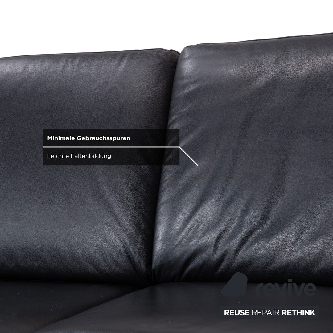 Ewald Schillig Concept Plus Leder Ecksofa Schwarz Sofa Couch manuelle Funktion Kopfstützen