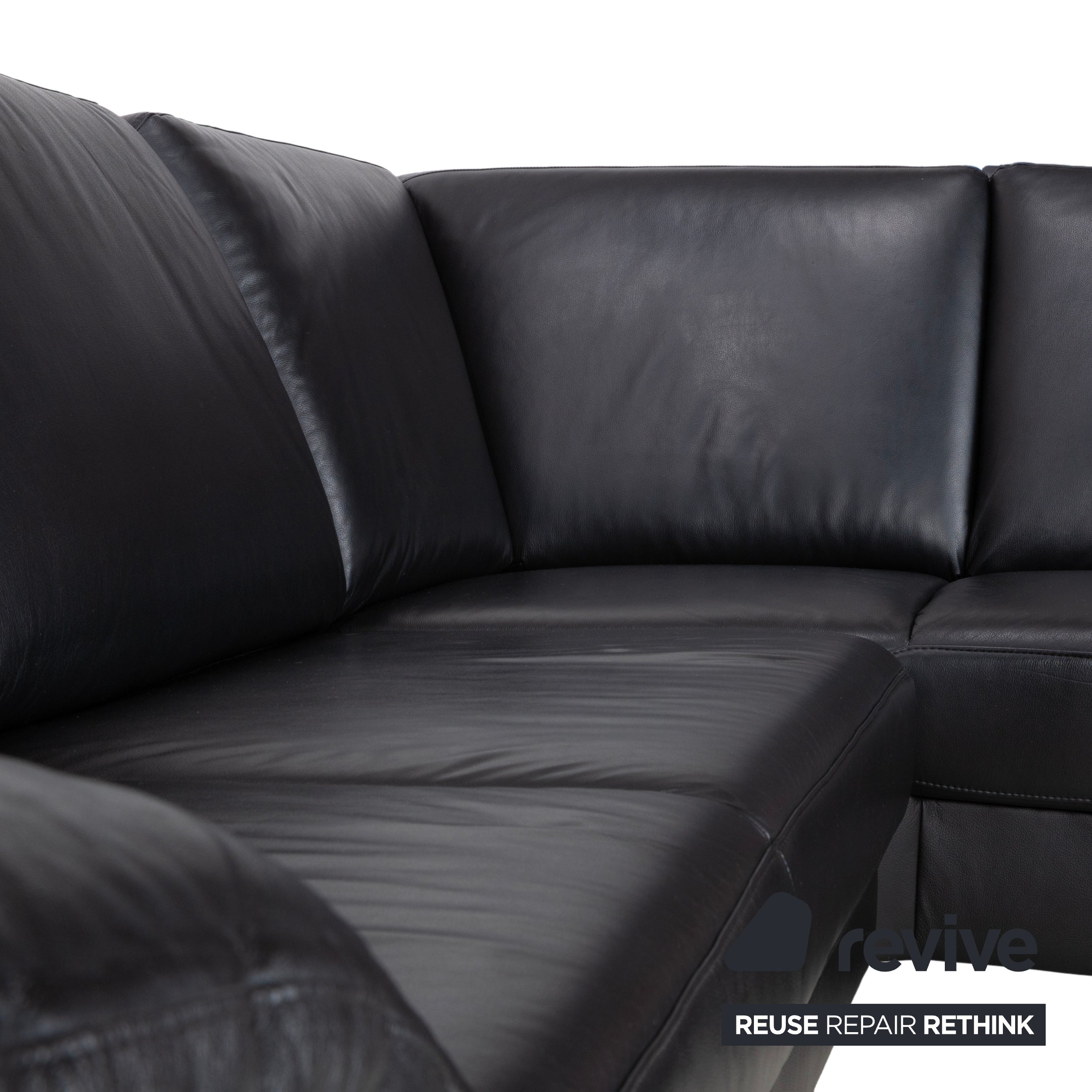 Ewald Schillig Concept Plus Leder Ecksofa Schwarz Sofa Couch manuelle Funktion Kopfstützen