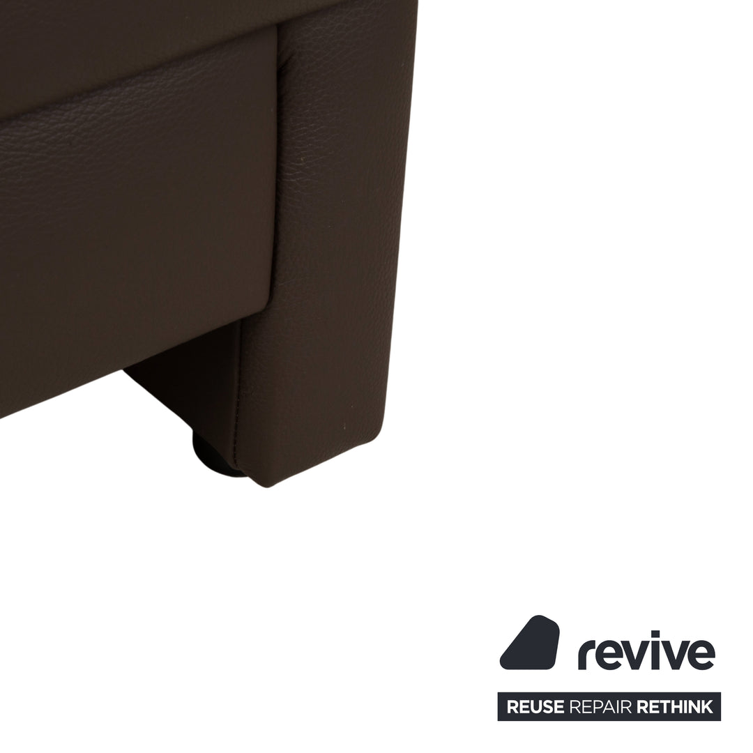 Ewald Schillig Concept Plus Leder Hocker Braun Grau Mokka Schlamm