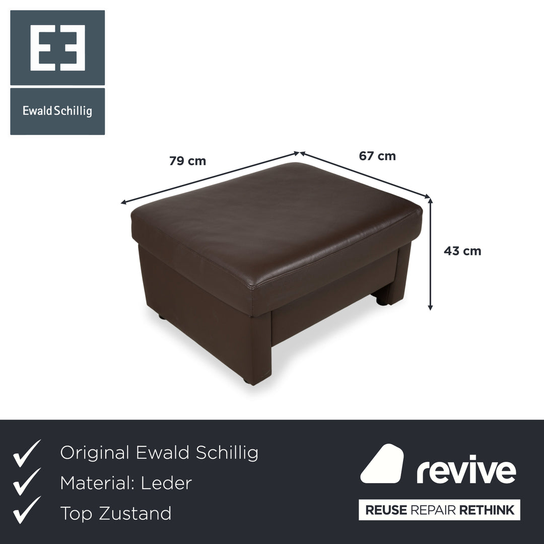 Ewald Schillig Concept Plus Leder Hocker Braun Grau Mokka Schlamm