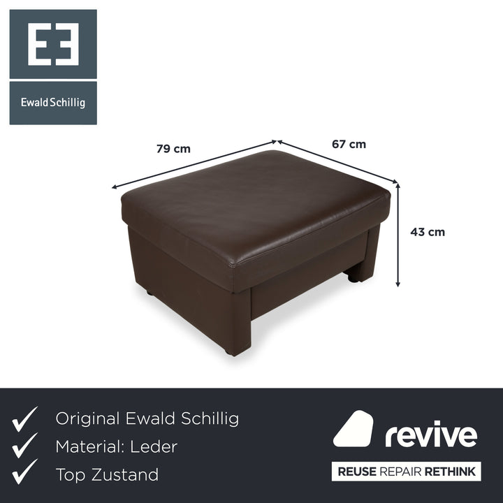 Ewald Schillig Concept Plus Leder Hocker Braun Grau Mokka Schlamm