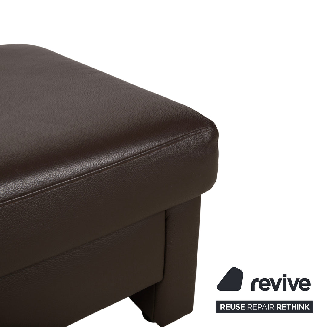 Ewald Schillig Concept Plus Leder Hocker Braun Grau Mokka Schlamm