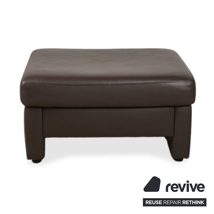 Ewald Schillig Concept Plus Leder Hocker Braun Grau Mokka Schlamm