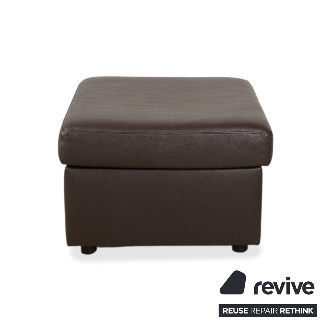 Ewald Schillig Concept Plus Leder Hocker Braun Grau Mokka Schlamm