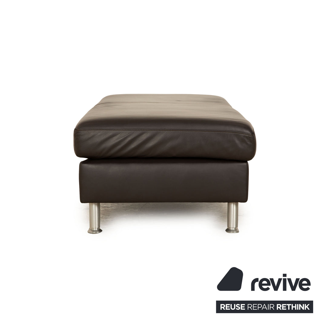 Ewald Schillig Concept Plus Leder Hocker Dunkelbraun