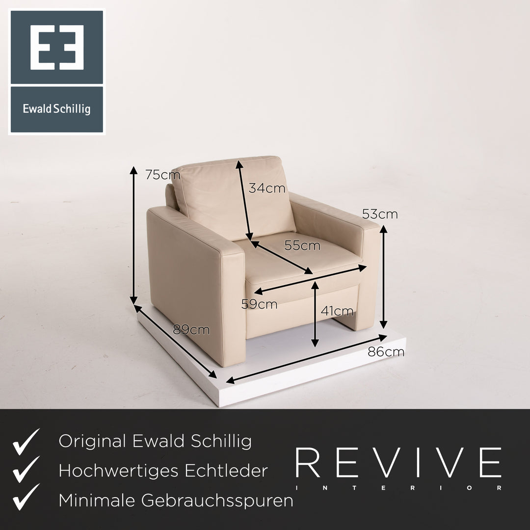 Ewald Schillig Concept Plus leather armchair cream #12548