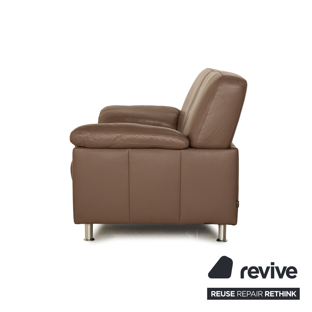 Ewald Schillig Concept Plus Leder Sofa Garnitur Braun Taupe 2x Dreisitzer