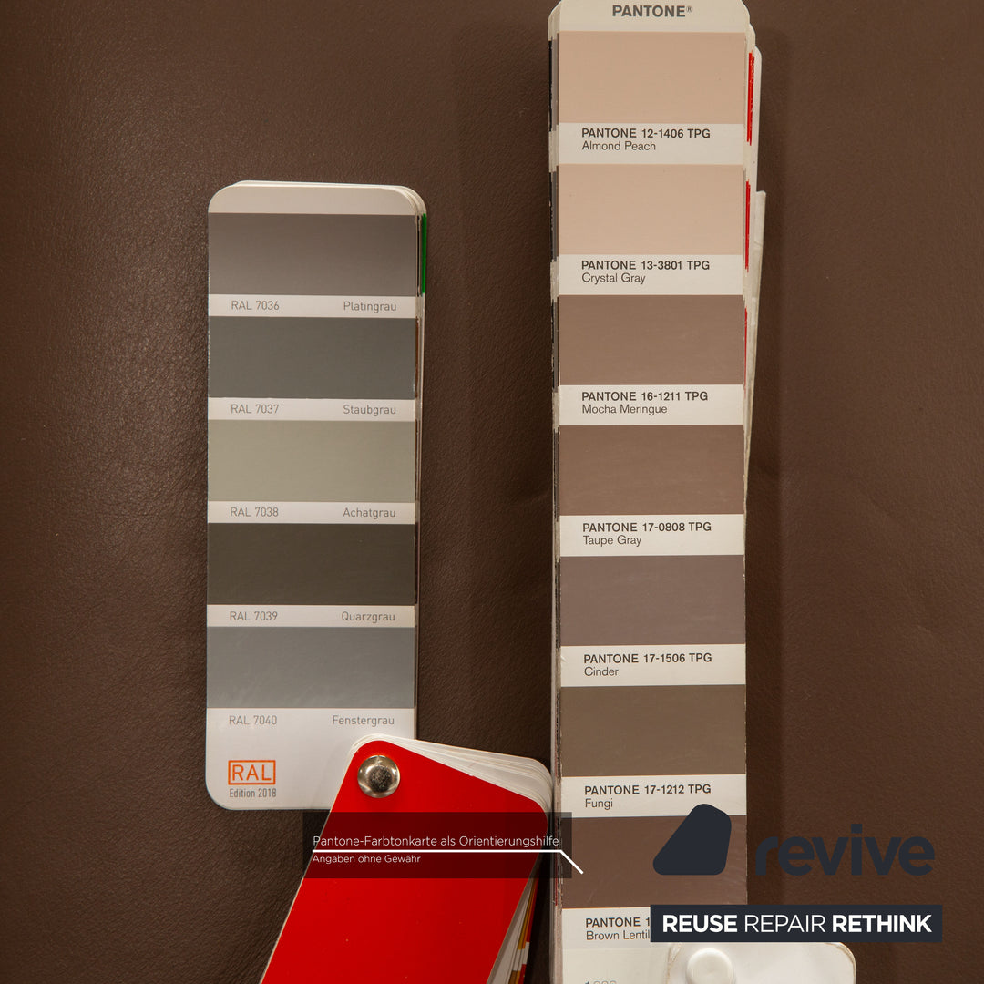 Ewald Schillig Concept Plus Leder Sofa Garnitur Braun Taupe 2x Dreisitzer