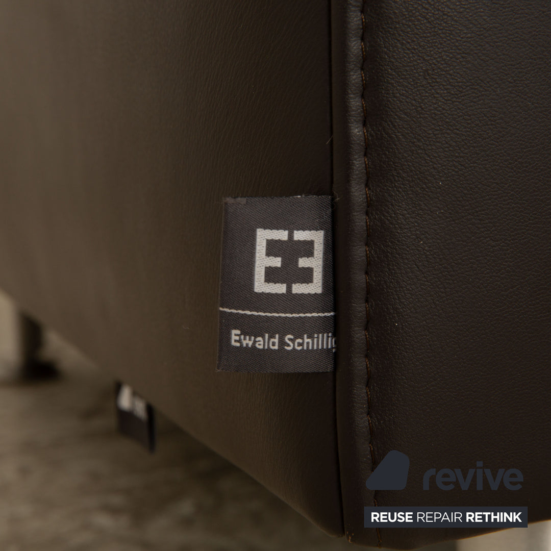 Ewald Schillig Concept Plus Leder Sofa Garnitur Dunkelbraun Ecksofa  Recamiere Rechts