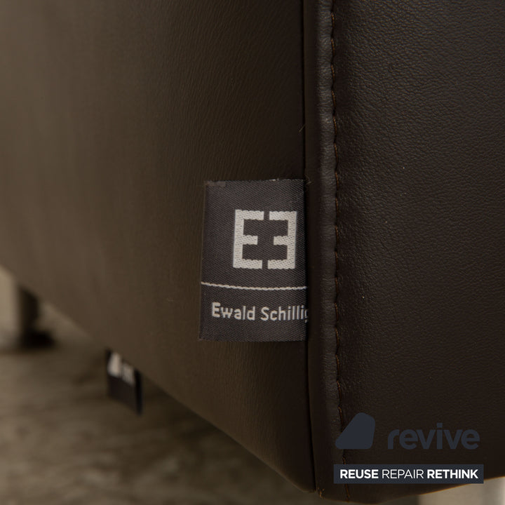 Ewald Schillig Concept Plus Leder Sofa Garnitur Dunkelbraun Ecksofa  Recamiere Rechts