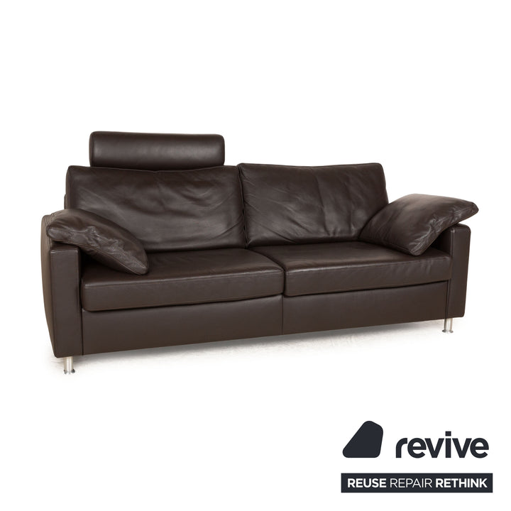 Ewald Schillig Concept Plus Leder Zweisitzer Braun manuelle Funktion Sofa Couch