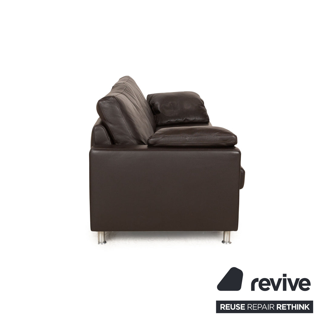 Ewald Schillig Concept Plus Leder Zweisitzer Braun manuelle Funktion Sofa Couch