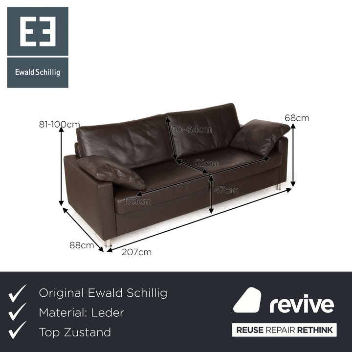 Ewald Schillig Concept Plus Leder Zweisitzer Braun manuelle Funktion Sofa Couch