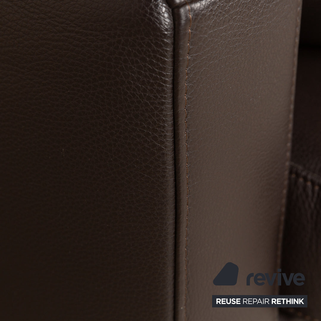 Ewald Schillig Concept Plus Leder Zweisitzer Braun manuelle Funktion Sofa Couch