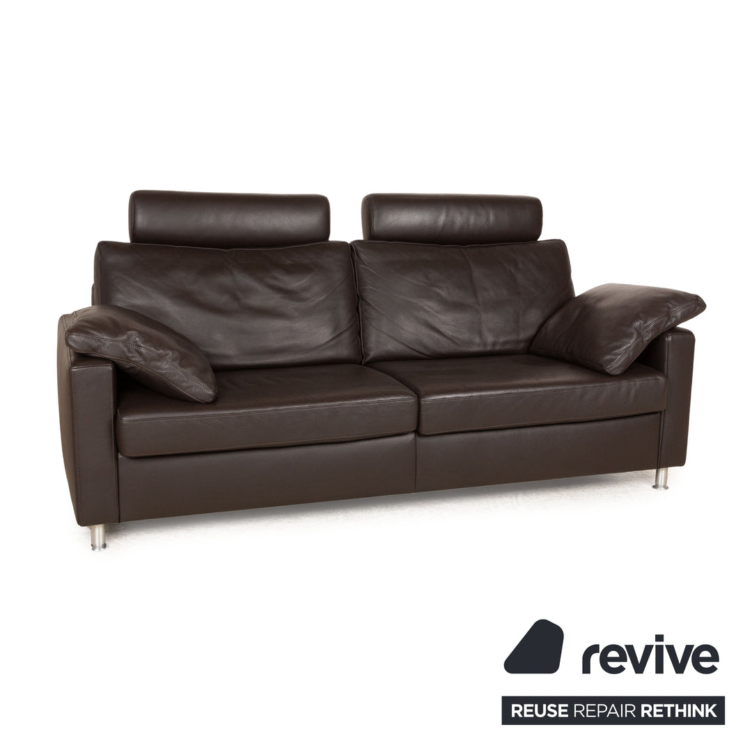 Ewald Schillig Concept Plus Leder Zweisitzer Braun manuelle Funktion Sofa Couch