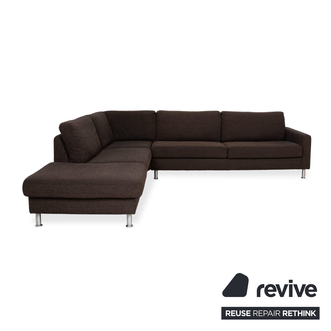 Canapé d'angle en tissu Ewald Schillig Concept Plus marron gris