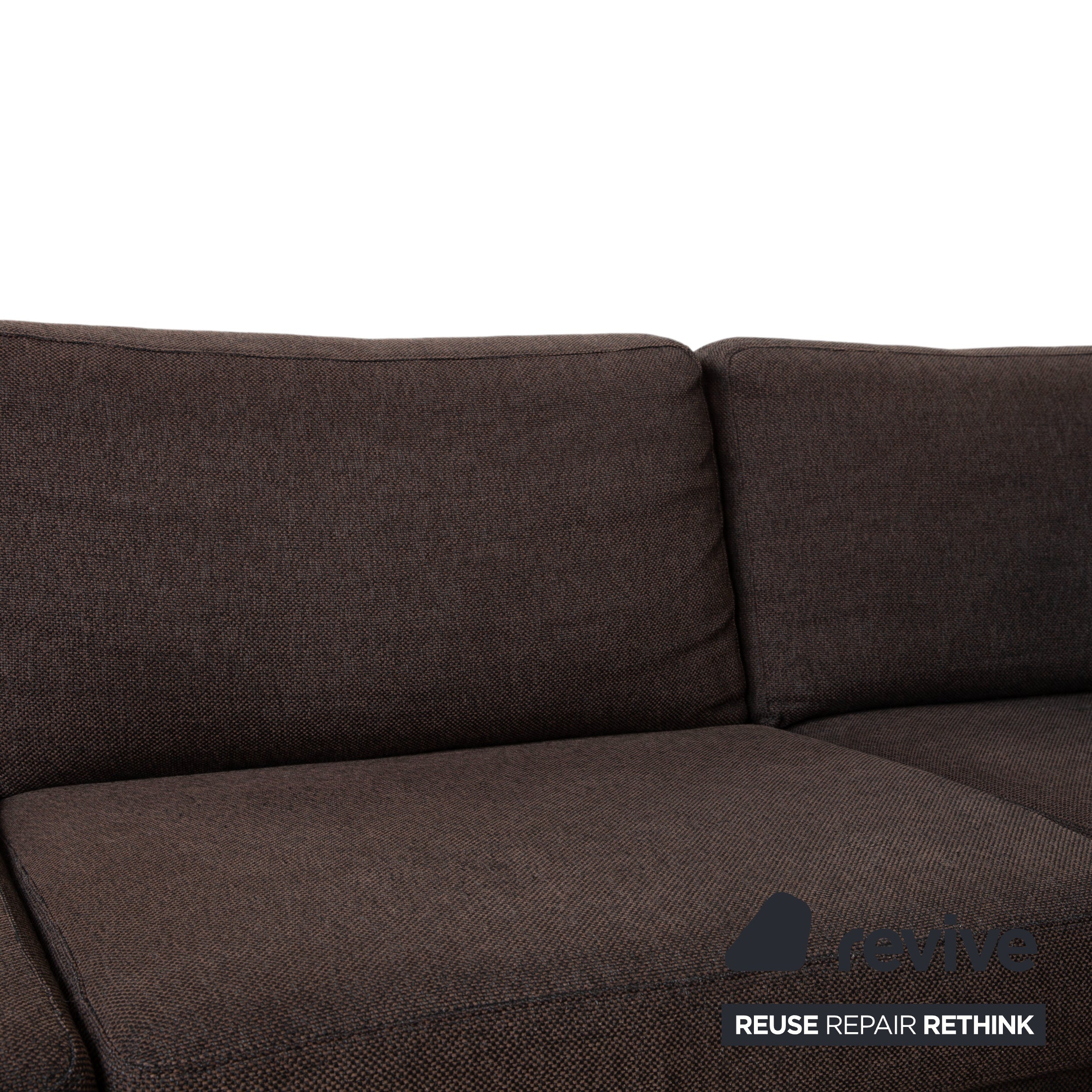 Ewald Schillig Concept Plus Ensemble en tissu Canapé d'angle Pouf Marron Gris Canapé