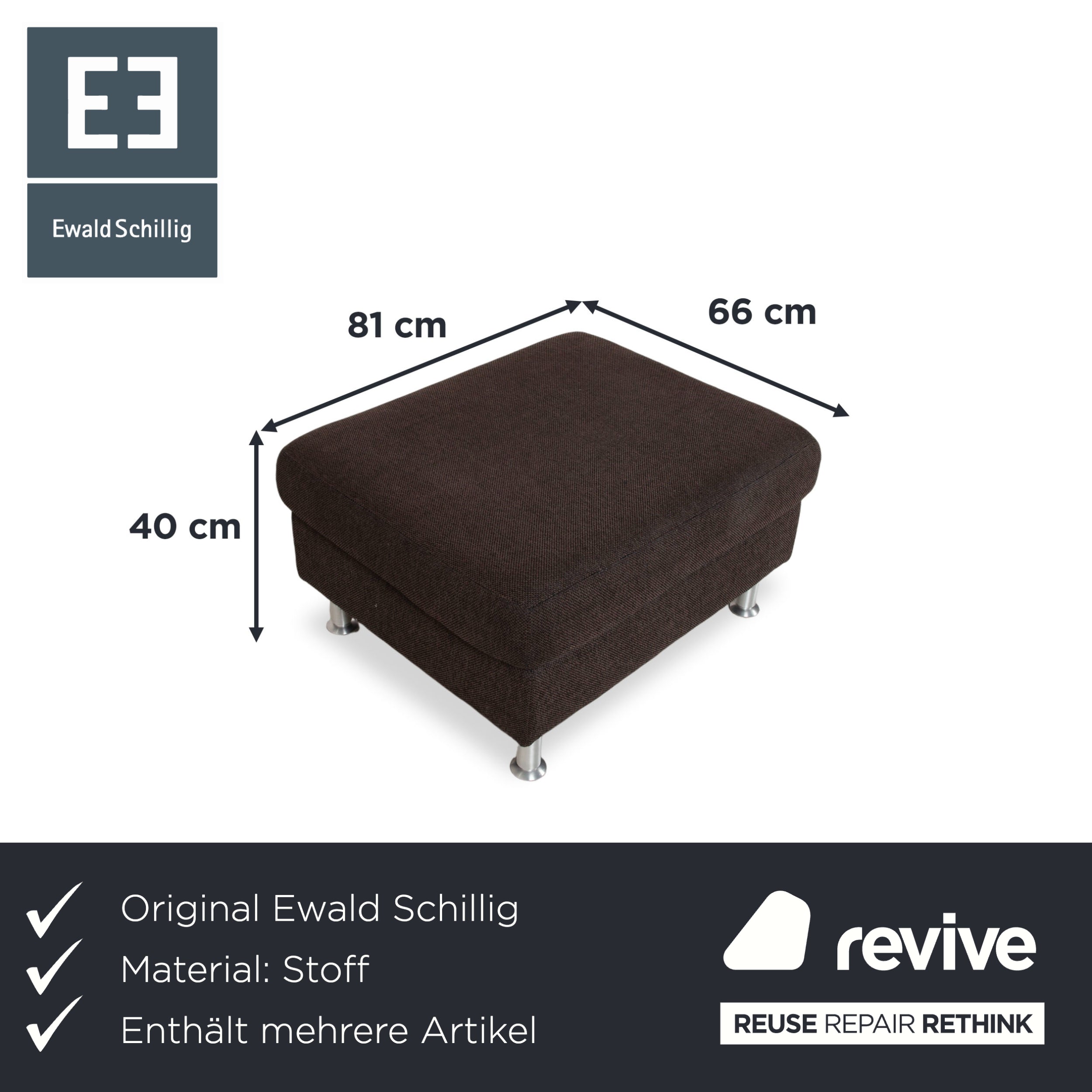 Ewald Schillig Concept Plus Stoff Garnitur Ecksofa Hocker Braun Grau Sofa Couch