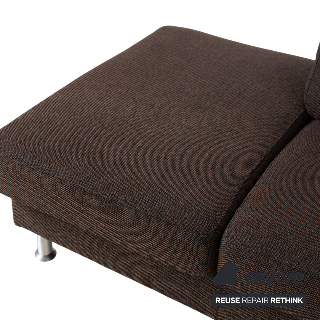 Conjunto Ewald Schillig Concept Plus de tela con sofá esquinero, puf marrón gris