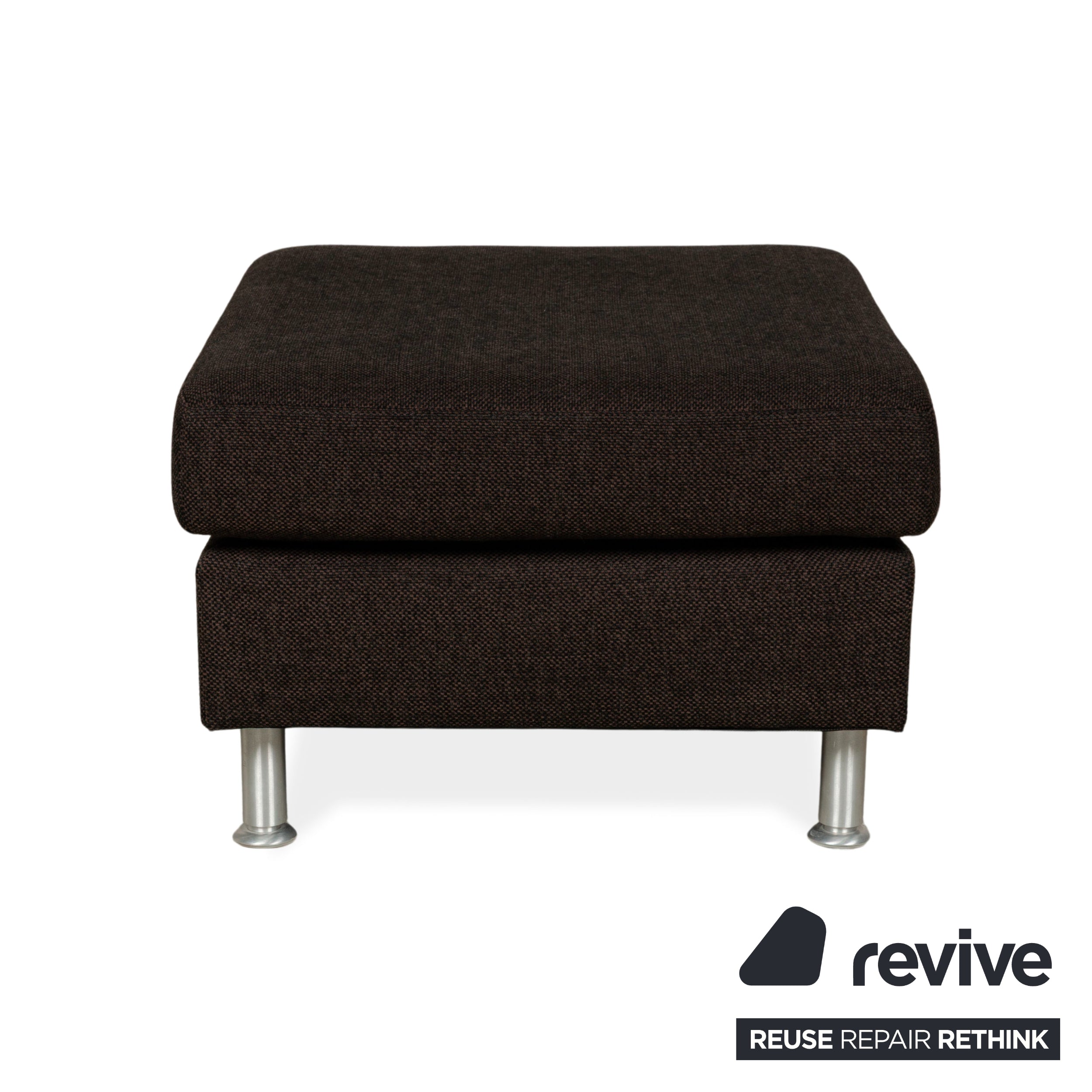 Fauteuil en tissu Concept Plus Ewald Schillig avec tabouret noir