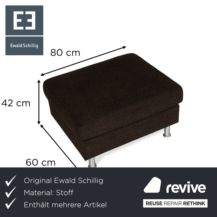 Fauteuil en tissu Concept Plus Ewald Schillig avec tabouret noir