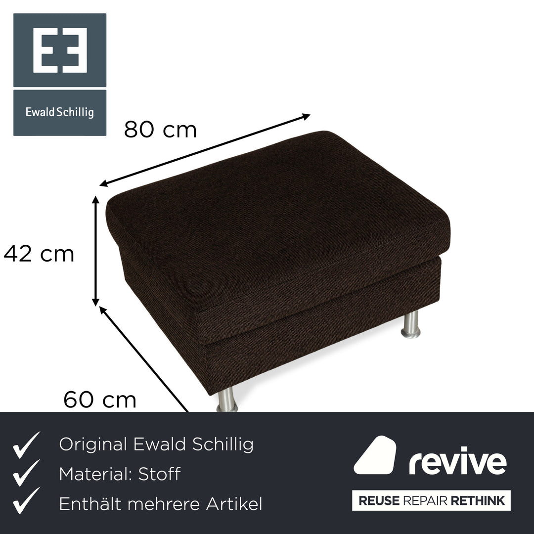 Fauteuil en tissu Concept Plus Ewald Schillig avec tabouret noir