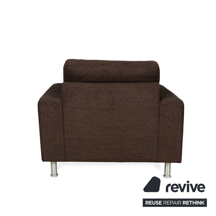 Fauteuil en tissu Concept Plus Ewald Schillig avec tabouret noir