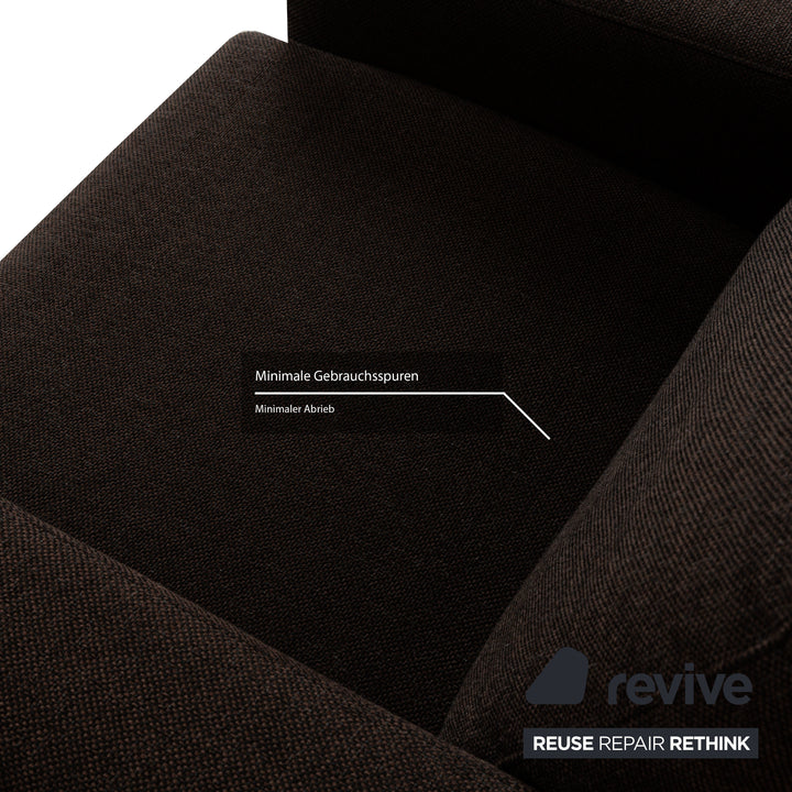 Fauteuil en tissu Concept Plus Ewald Schillig avec tabouret noir