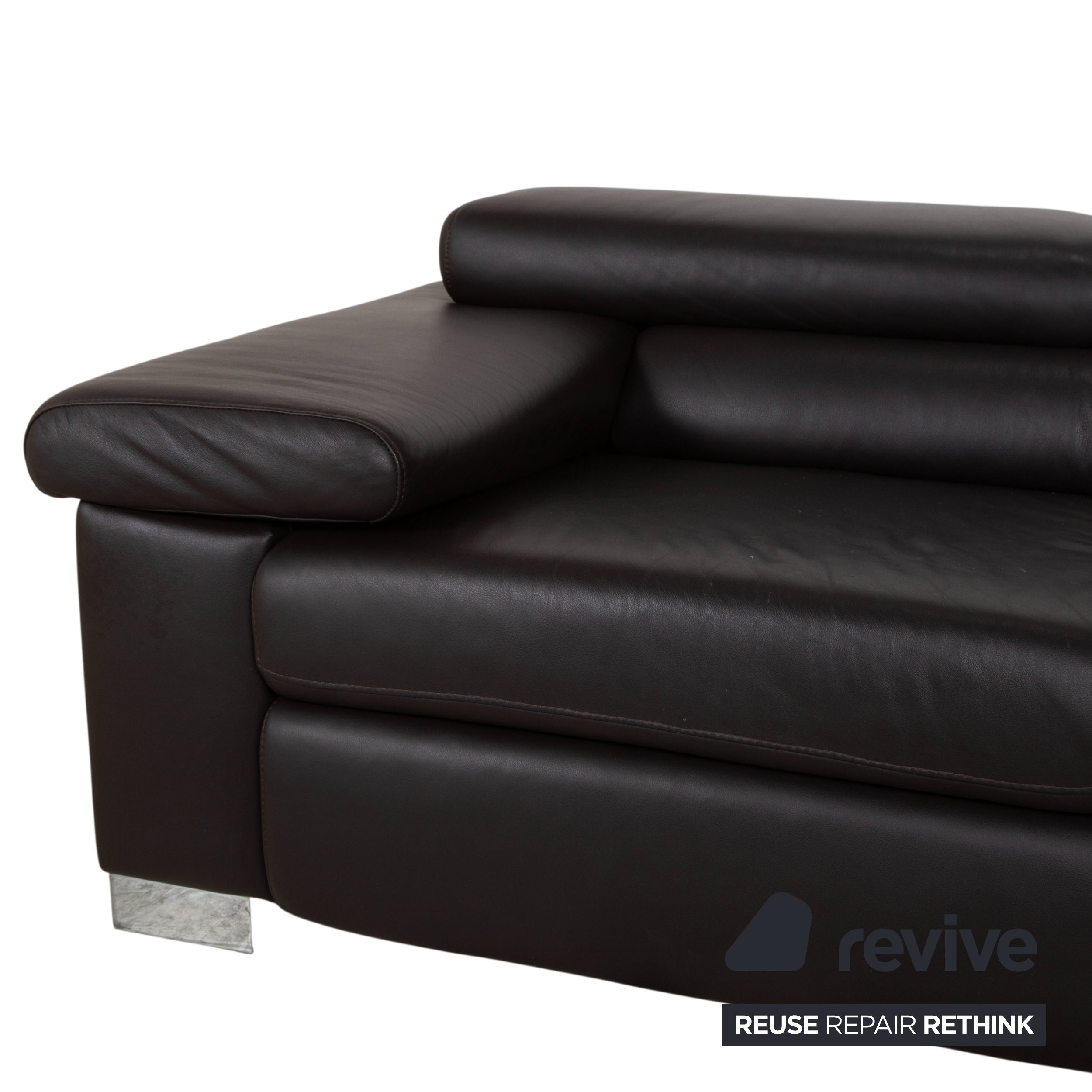 Ewald Schillig Courage Garnitur Leder Ecksofa Hocker Braun manuelle Funktion Sofa Couch