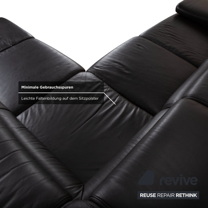 Ewald Schillig Courage Garnitur Leder Ecksofa Hocker Braun manuelle Funktion Sofa Couch