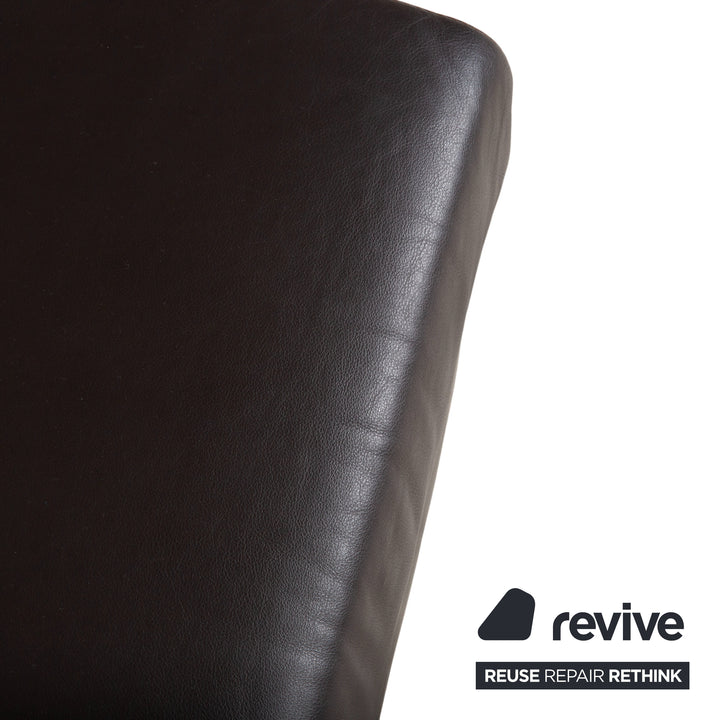 Ewald Schillig Courage Garnitur Leder Ecksofa Hocker Braun manuelle Funktion Sofa Couch